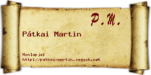 Pátkai Martin névjegykártya